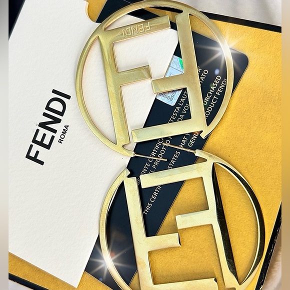 Authentic FENDI F is Fendi Large Hoop Earrings - Picture 9 of 13